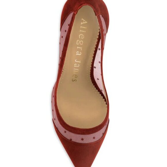 NEW ALLEGRA JAMES Suede Debbie Pumps red for women 663tn - Picture 4 of 9